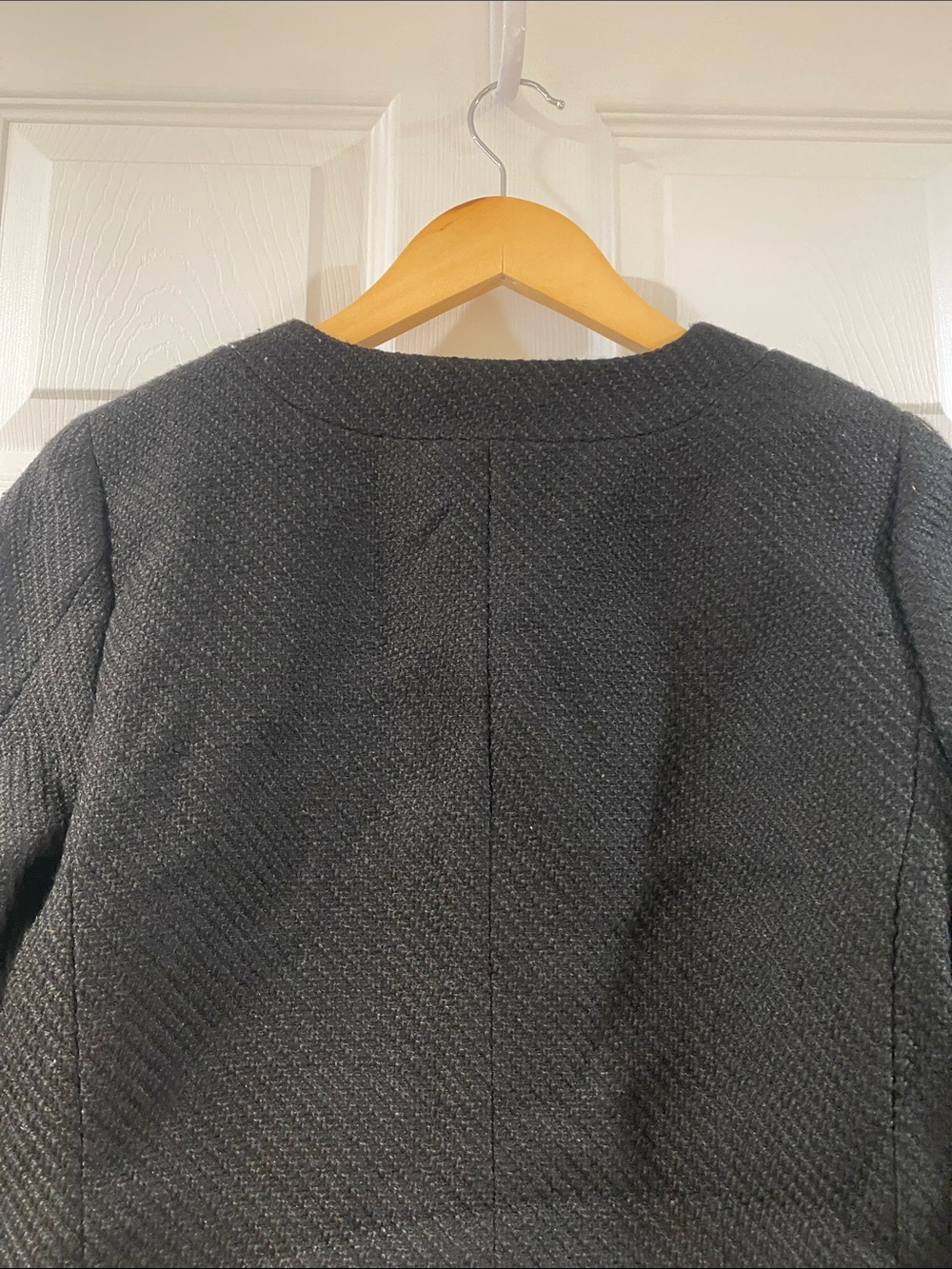 J. Crew Black Tweed Cropped Jacket with Gold Buttons - Size 2 - Picture 9 of 13